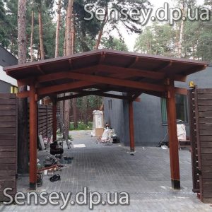 Деревянный навес для авто
